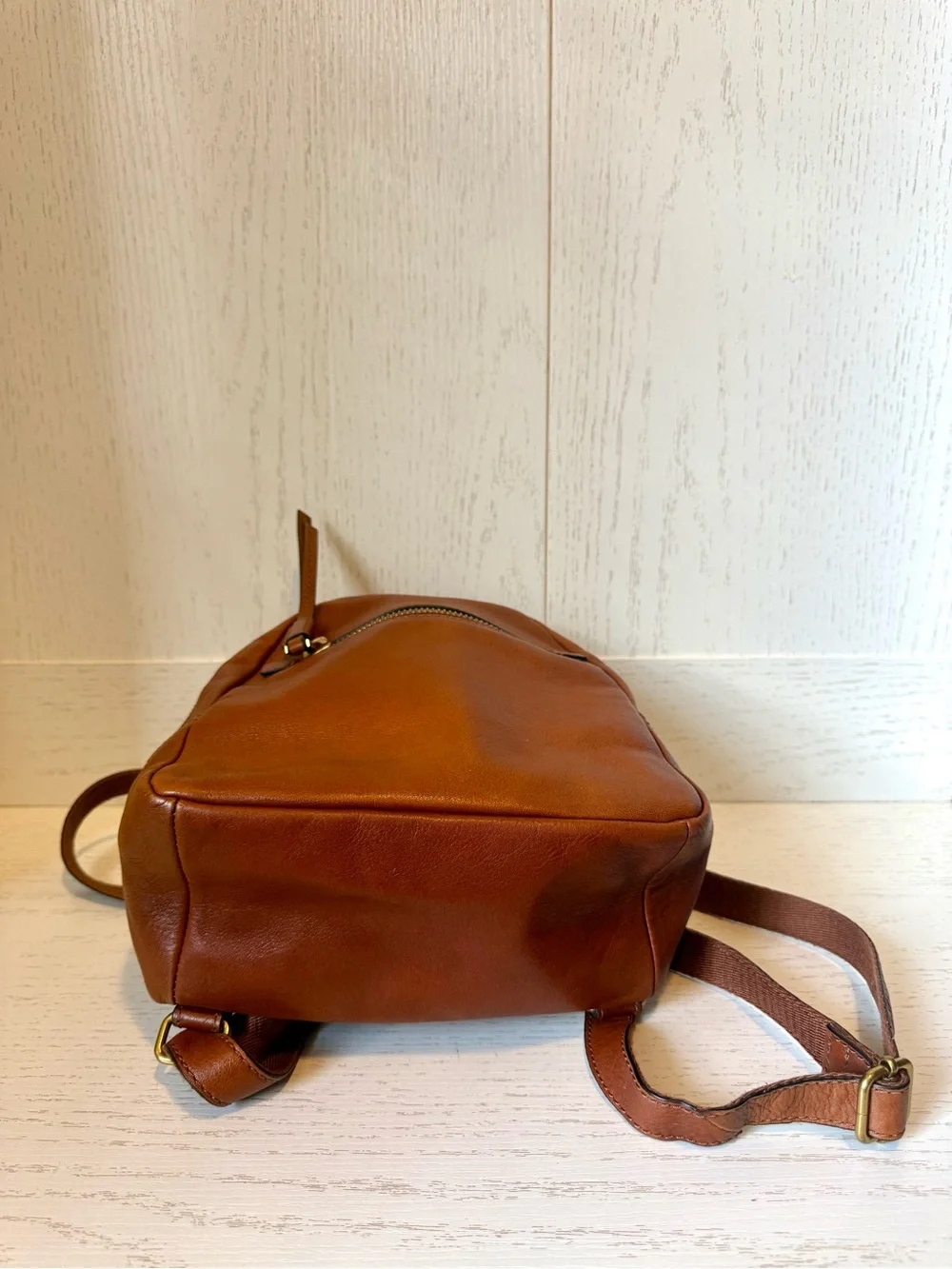 Fossil Cognac Leather Megan Mini Backpack